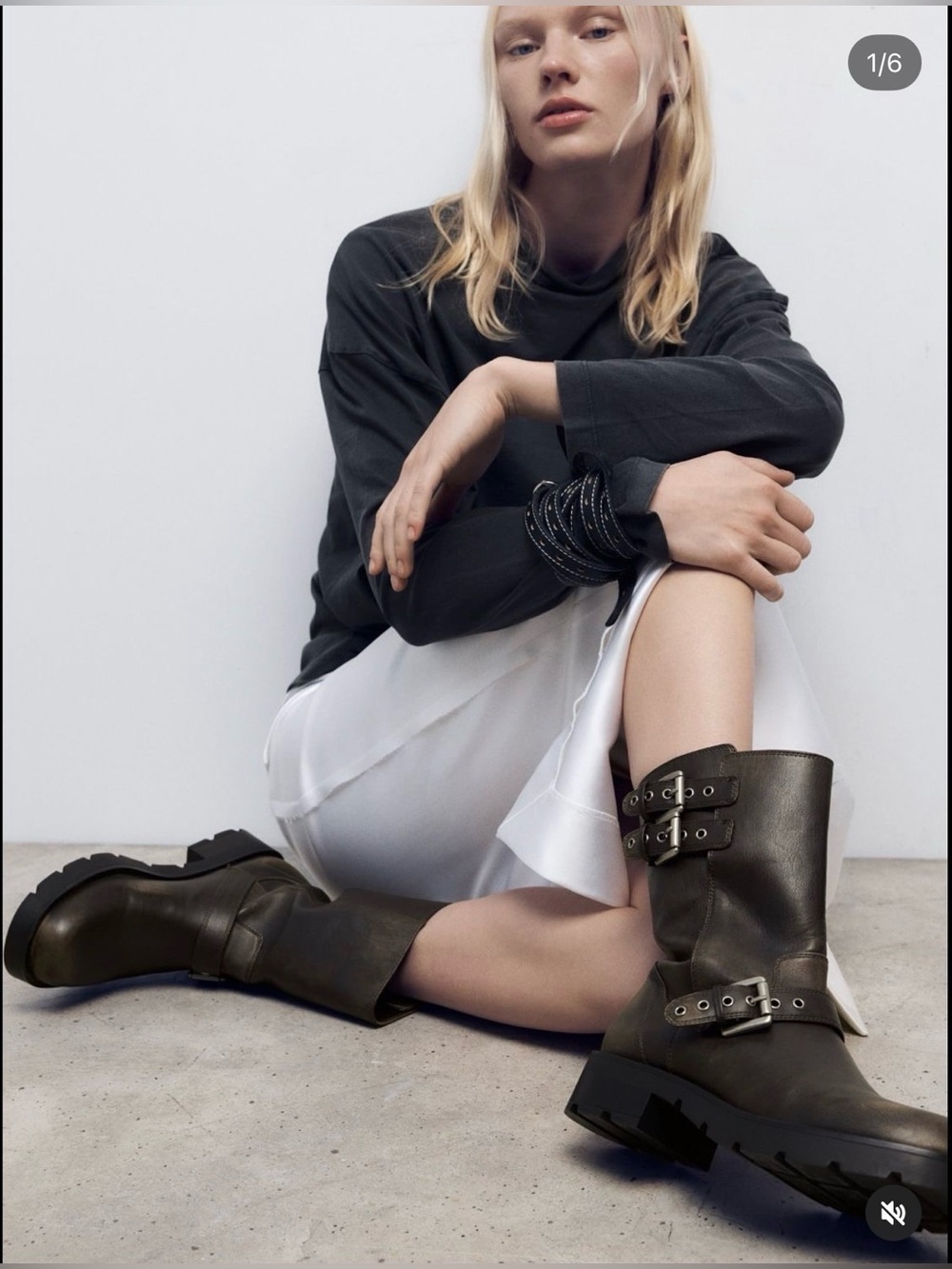 Zara Women’s Mid-Calf Biker Boots